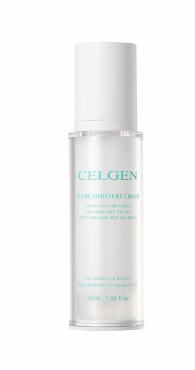CELGEN] Pearl Moisture Cream – Brightening & Anti-Aging Moisturizer, Pearl Extract & Birch Sap Extract, Day & Night Face Cream, 1.69 Fl. Oz./ 50ml