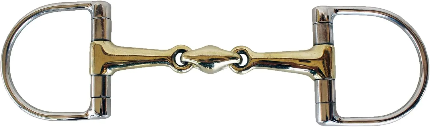 CHALLENGER Horse English Riding Double Jointed Dee-Ring Dog Bone Snaffle Horse Bit 35568VAR