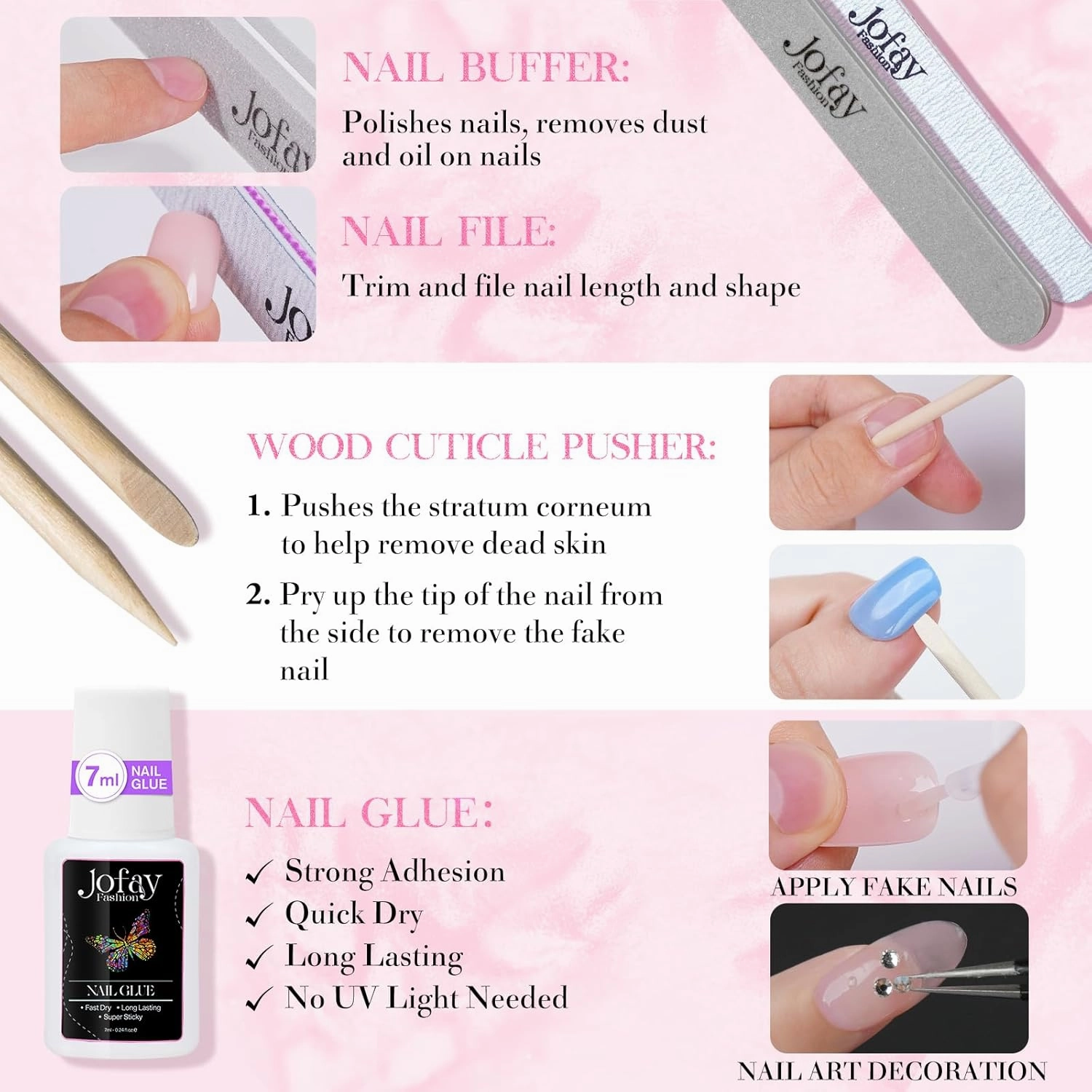 Chrome French Tip Press on Nails Short 5 Styles, Jofay Fashion 120Pcs Salon-Like Acrylic Fake Nails with Mermaid Pearl Chrome Gold Foil End Designs, Glossy & Natural Glue on Nails Set F