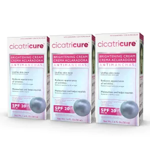 Cicatricure Brightening Facial Moisturizer, 3-in-1 Face Cream with Anti-Wrinkle Q Acetyl 10 & Nutri-Aclarant, SPF 20, Brighten & Even Skin Tone 1.6 fl oz (Pack of 3)