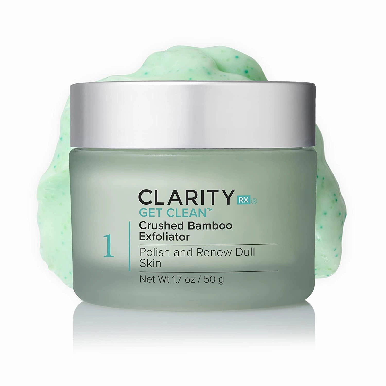 ClarityRx Get Clean Crushed Bamboo Gentle Exfoliating Face Wash, Natural Plant-Based Face Scrub, Paraben Free, Cruelty Free