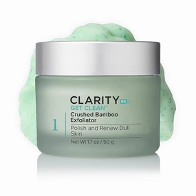 ClarityRx Get Clean Crushed Bamboo Gentle Exfoliating Face Wash, Natural Plant-Based Face Scrub, Paraben Free, Cruelty Free