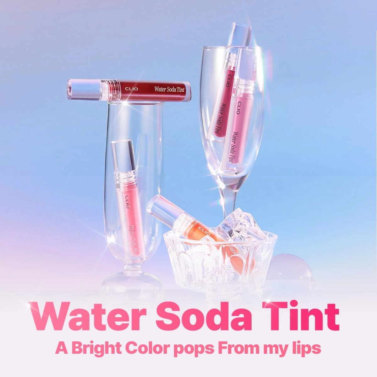 CLIO Water Soda Tint 5 Colors, Korean Lip Stain, High Moisturizing, Strong Hydrating Water Lip Oil, Gloss, Non Sticky Lip Stain, K-Beauty Lips (04 SPARKLING PLUM, One Size)