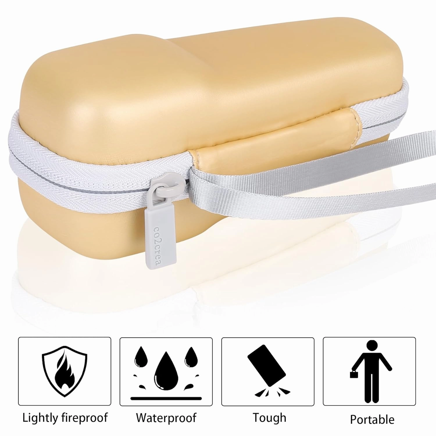 co2CREA Hard Carrying Case Compatible with NågraCoola CLIE 2 1 Silicone Face Scrubber Facial Cleansing Brush (Oat)