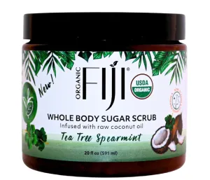 Coconut Oil Infused Sugar Scrub for Face & Body 20-Ounces (20 Ounce (Pack of 1), Tea Tree Spearmint)
