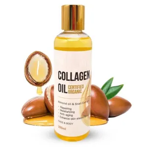 Collagen Oil for Face and Body - Hydrating Facial Oil with Hyaluronic Acid, Sweet Almond Oil, Vitamin E & Snail Mucin for Skin Lifting, Firming & Tightening, Anti-aging & Reducing Wrinkles