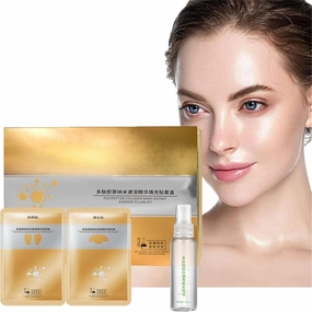Collagen Dissolving Face Mask Sheets, Spiropeptide Deer Collagen Essence Set, Collagen Forehead and Cheek Mask, Effectively Addresses Fine Lines, Wrinkles (2set)