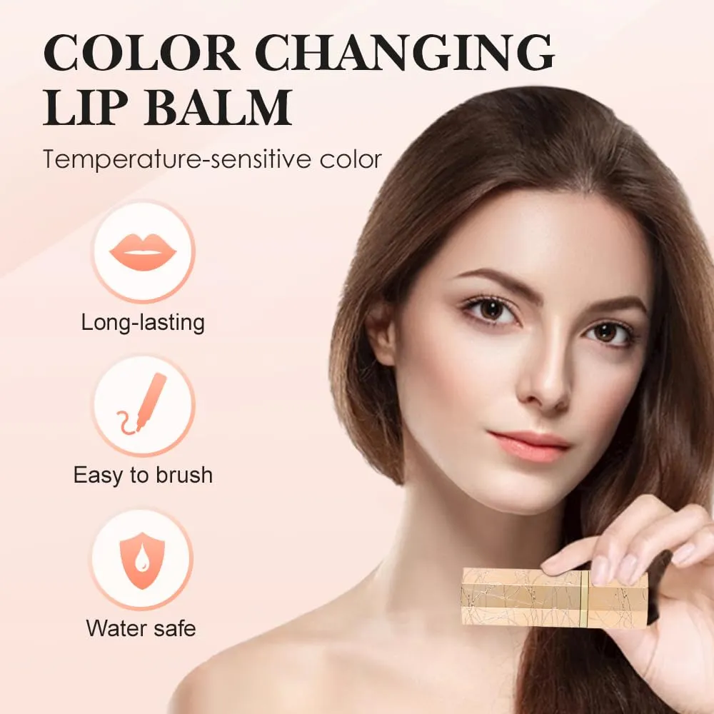 Color Changing Lipstick, 2025 New Gold Color Changing Lipstick for Women, Long Lasting Lip Gloss Moisturizing Lip Stain Makeup (01 02)
