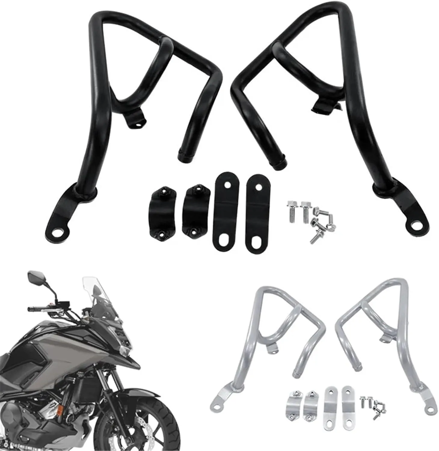 Compatible with H-onda NC750X NC750S 2014 2015 2016 2017 2018 2019 Motorcycle Crash Tank Bars Engine Guard Bar Bumper Protector NC700X NC700S(Silver)