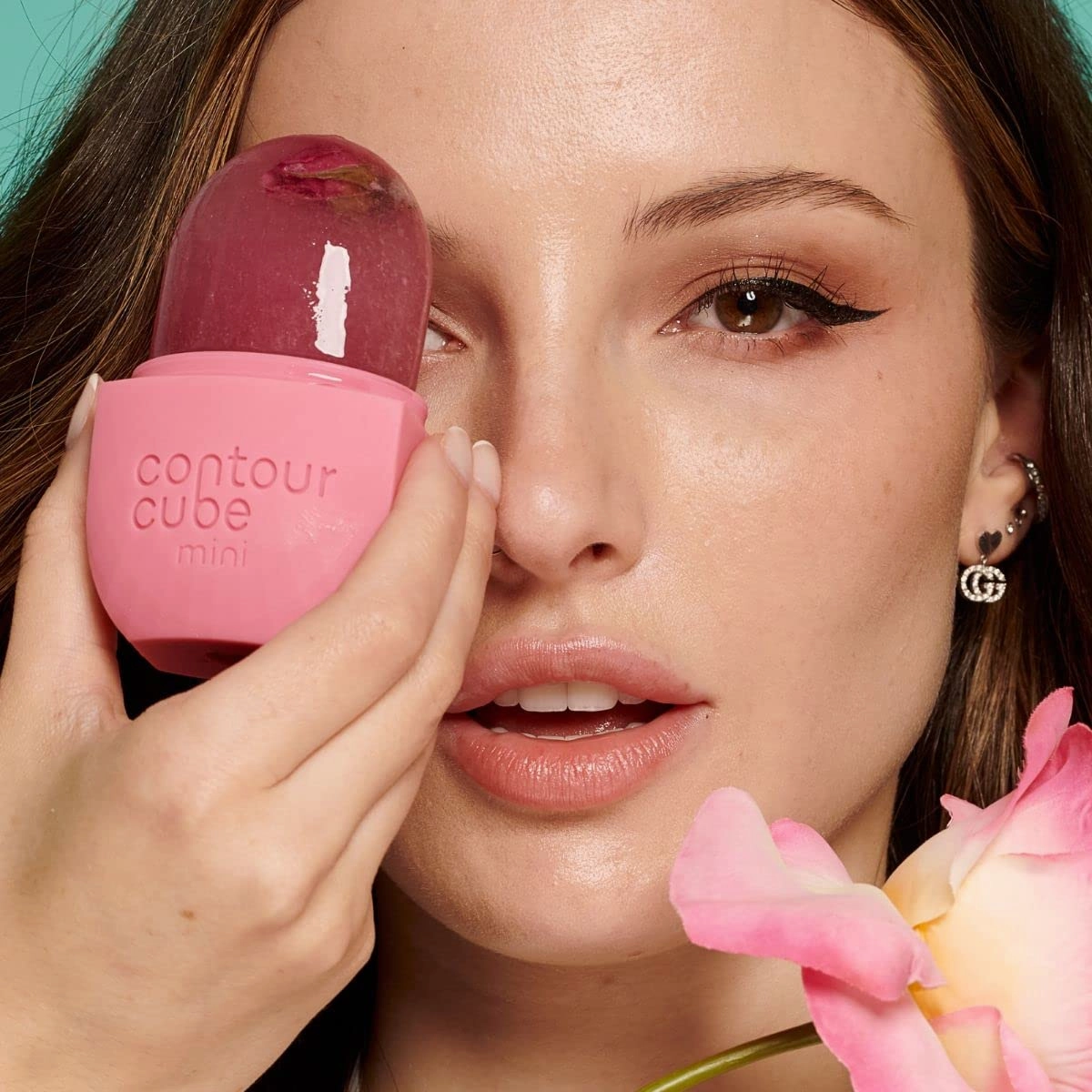 Contour Cube Mini - Revolutionary Ice Roller for Sculpting & De-Puffing - Face Ice Roller & Massager - Ice Mold for Face - Compact Skin Care Tools for Daily Skincare & Travel - Original Pink