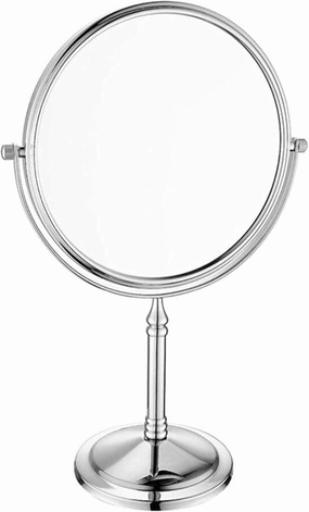 Cosmetic Mirror Makeup Vanity Mirror, Desktop Two-Sided Beauty Mirror 3X Magnification Cosmetic Mirror 360° Swivel Bathroom Mirror Little Mirror, Silver