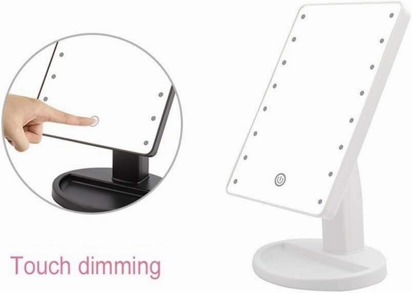 Cosmetic Vanity Mirror High-end Led Makeup Mirror with Light-Emitting Touch Desktop Mirror USB Power Supply Vanity Mirror Lighted Makeup Mirror