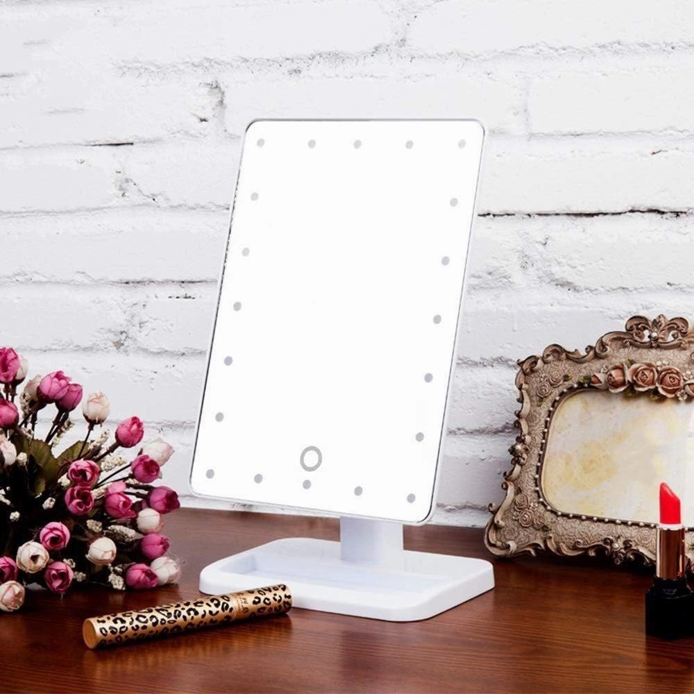 Cosmetic Vanity Mirror High-end Led Makeup Mirror with Light-Emitting Touch Desktop Mirror USB Power Supply Vanity Mirror Lighted Makeup Mirror