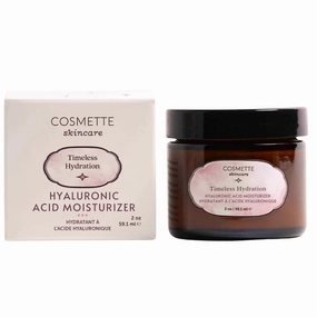 Cosmette Timeless Hydration Hyaluronic Acid Moisturizer With Vitamin C, Vitamin E, and Rose Oil, Moisturizing Face Lotion, Natural Skin Care, Vegan, 2 FL Oz