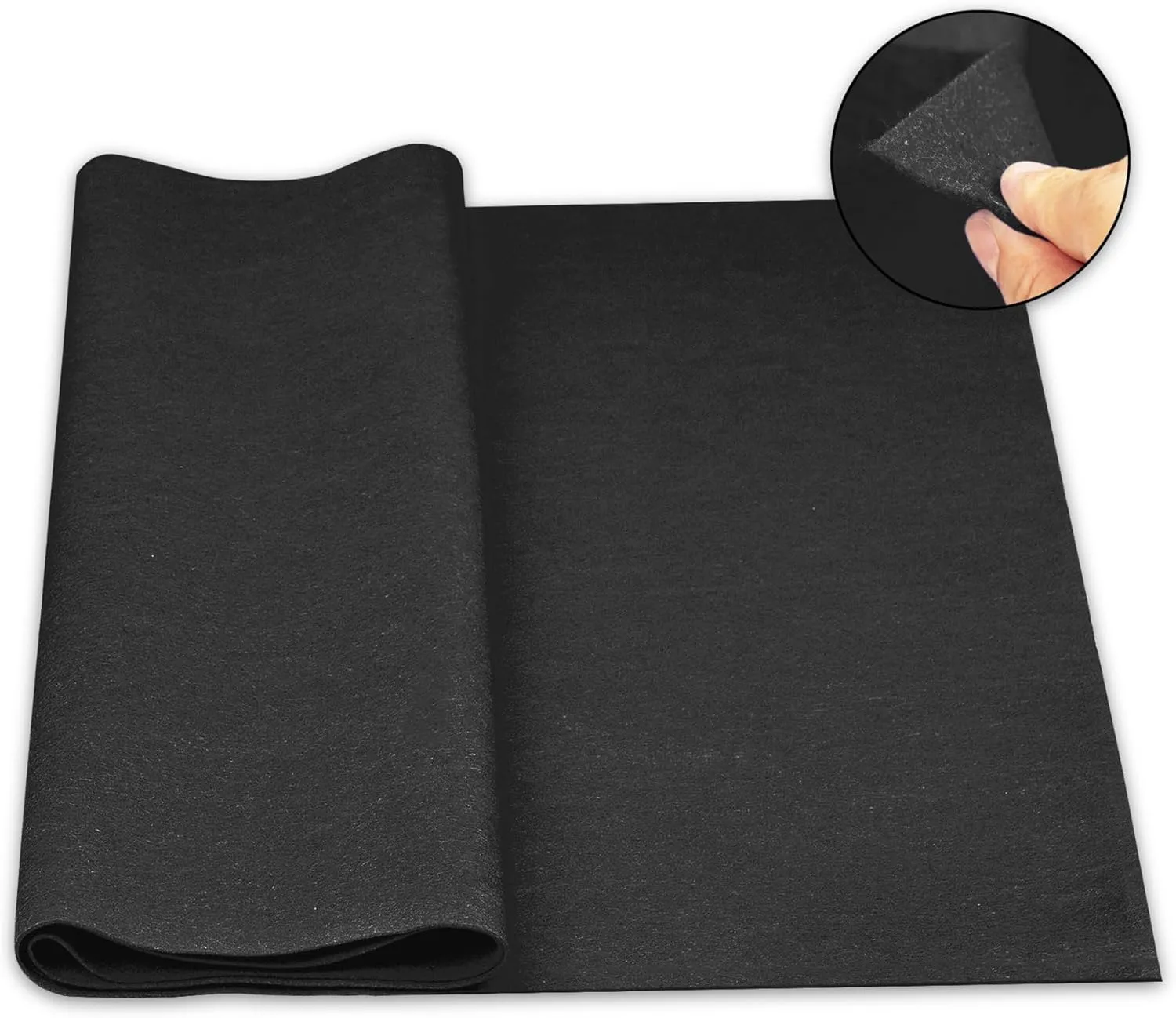 Craft Felt Fabric by The Yard Thickness 1.6mm 36" x 72" Soft and Durable Felt Fabric for Sewing Crafts Blankets DIY Creative Project (Black)