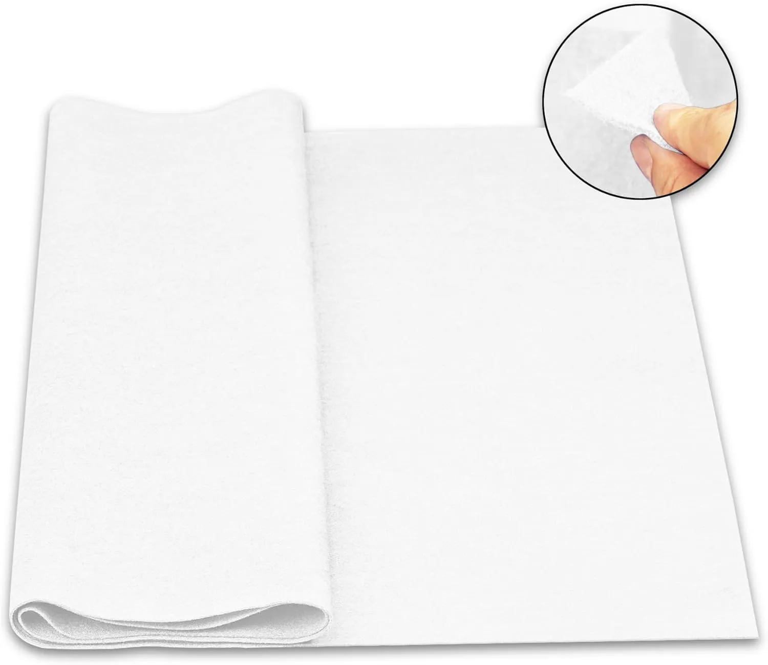 Craft Felt Fabric by The Yard Thickness 1.6mm 36" x 72" Soft and Durable Felt Fabric for Sewing Crafts Blankets DIY Creative Project (White)