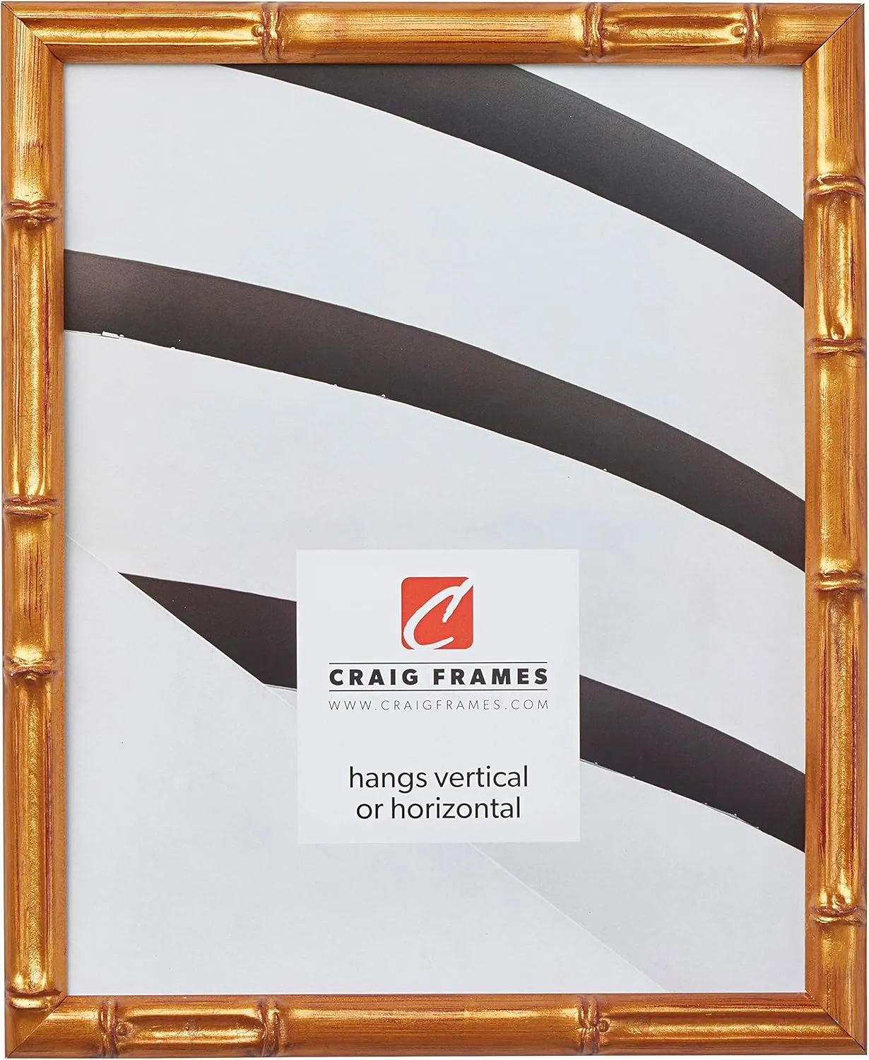 Craig Frames Vintage Gold Bamboo Composite Picture Frame, 5 by 7-Inch