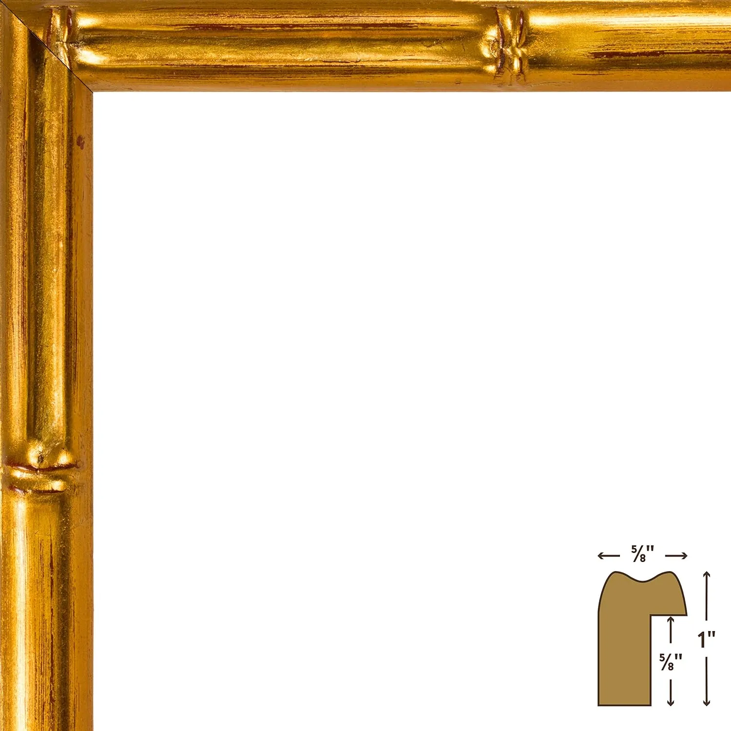 Craig Frames Vintage Gold Bamboo Composite Picture Frame, 5 by 7-Inch