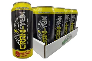 Crani-Yum Nootropic Energy Drink 12 Pack (Grapefruit Soda) 16oz - Energy & Focus, Sugar Free, No Artificial Colors, Lion's Mane, Alpha GPC, L-Theanine, Gingko Biloba, Ginseng, Inositol
