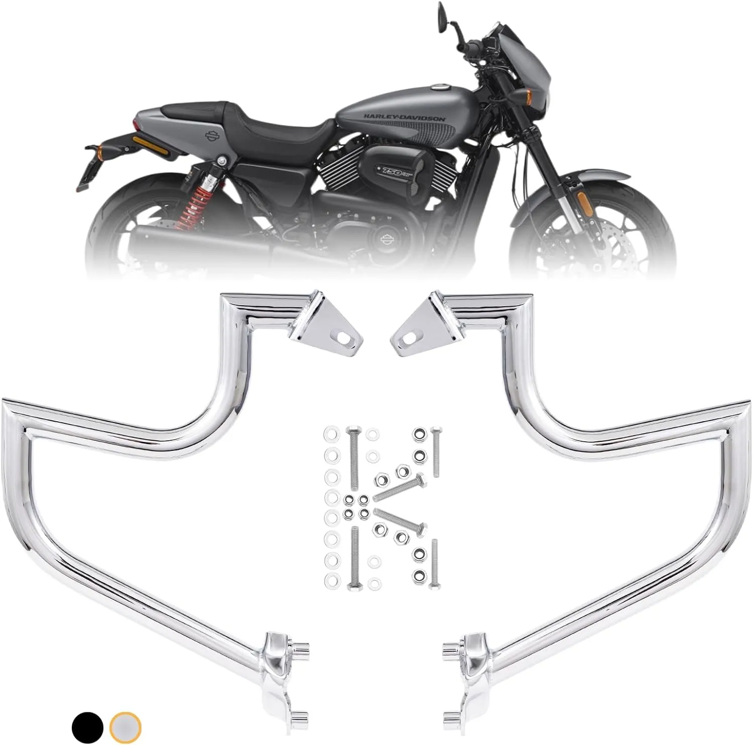 Crash Bar Engine Guard Highway Bar for Harley Davidson XG Models,Street 500 750 XG750 XG500 2015-2020 (Silver)