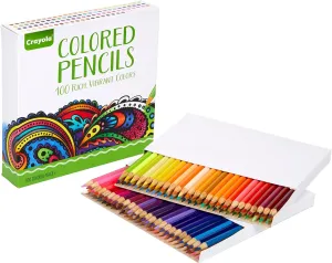 Crayola Adult Colored Pencil Set (100ct), Premium Coloring Pencils For Adult Coloring Books, Gifts for Teens & Adults, 12 