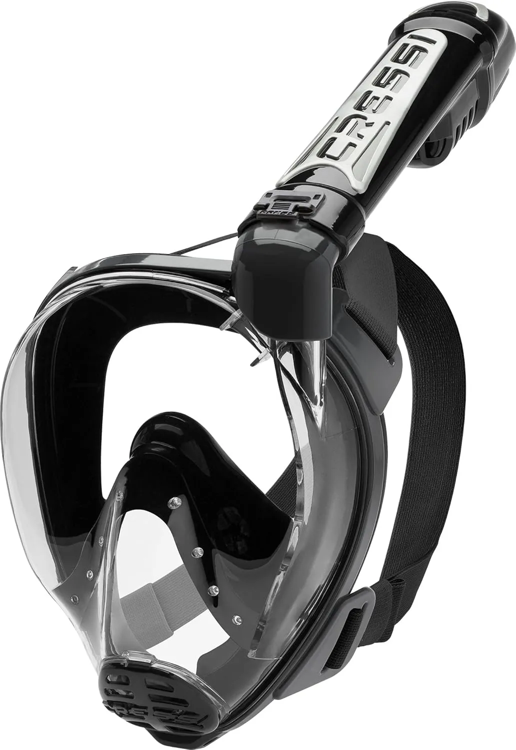 Cressi Adult Snorkeling Full Face Mask - Wide Clear View, Anti-Fog System - Easy Breathing: Safety First - New 2019 - Duke Dry: Designed in Italy: Quality Since 1946