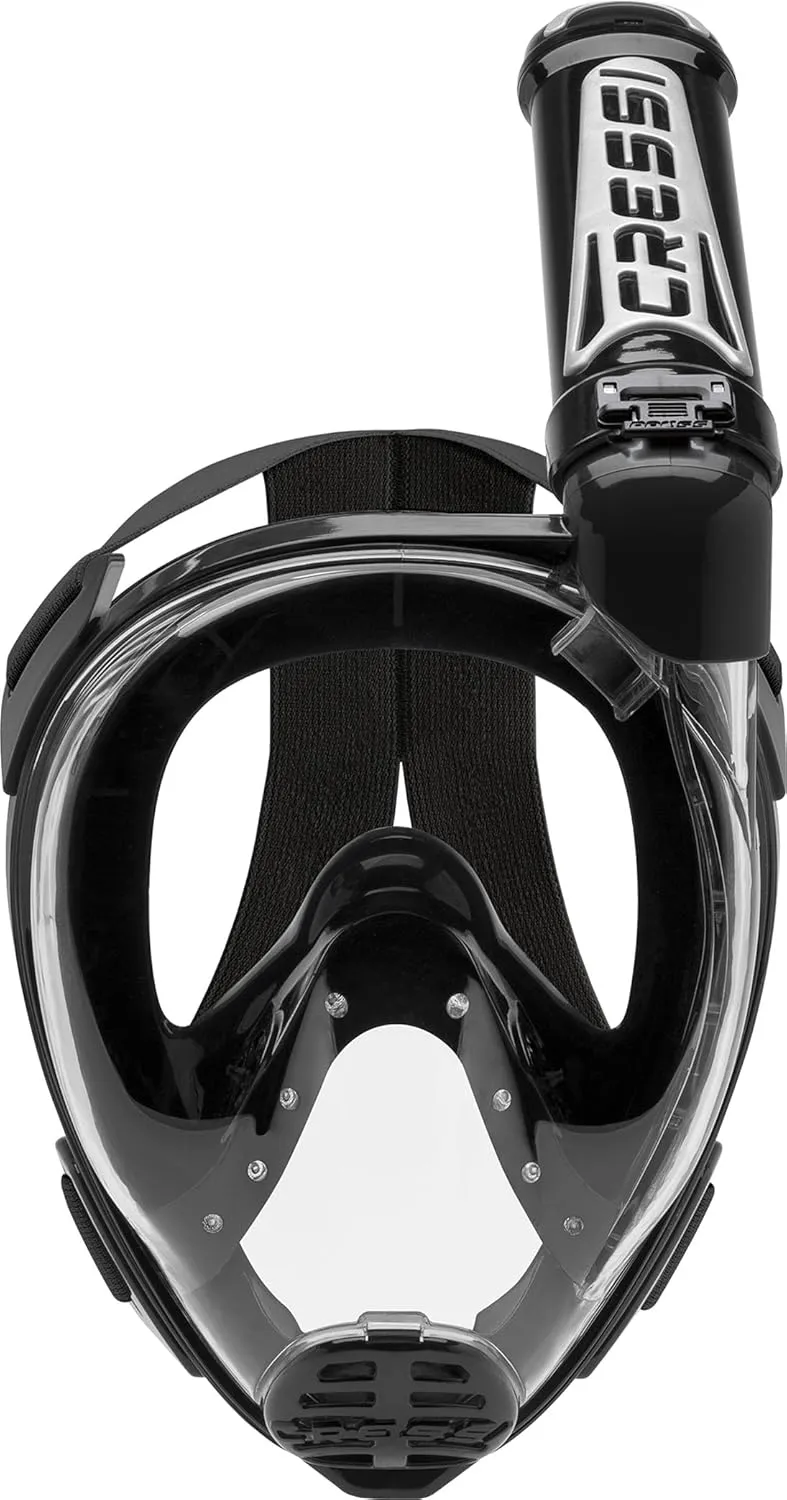 Cressi Adult Snorkeling Full Face Mask - Wide Clear View, Anti-Fog System - Easy Breathing: Safety First - New 2019 - Duke Dry: Designed in Italy: Quality Since 1946