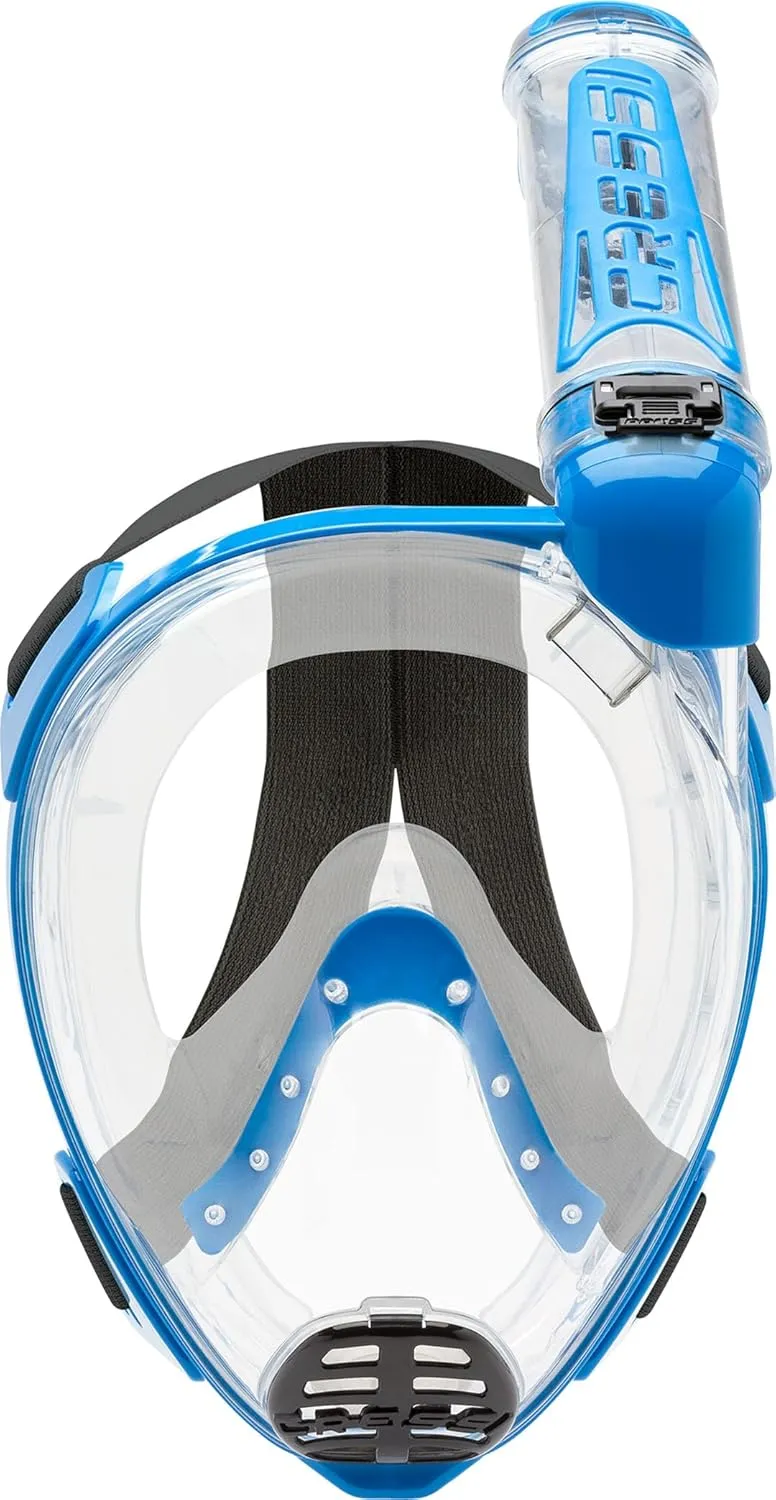 Cressi Adult Snorkeling Full Face Mask - Wide Clear View, Anti-Fog System - Easy Breathing: Safety First - New 2019 - Duke Dry: Designed in Italy: Quality Since 1946