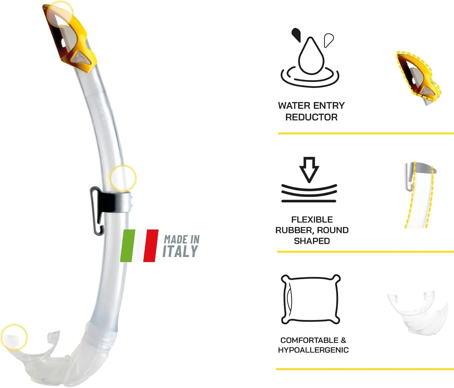 Cressi Adult Wide View Comfortable Snorkeling Mask & Snorkel - Onda & Mexico: made in Italy