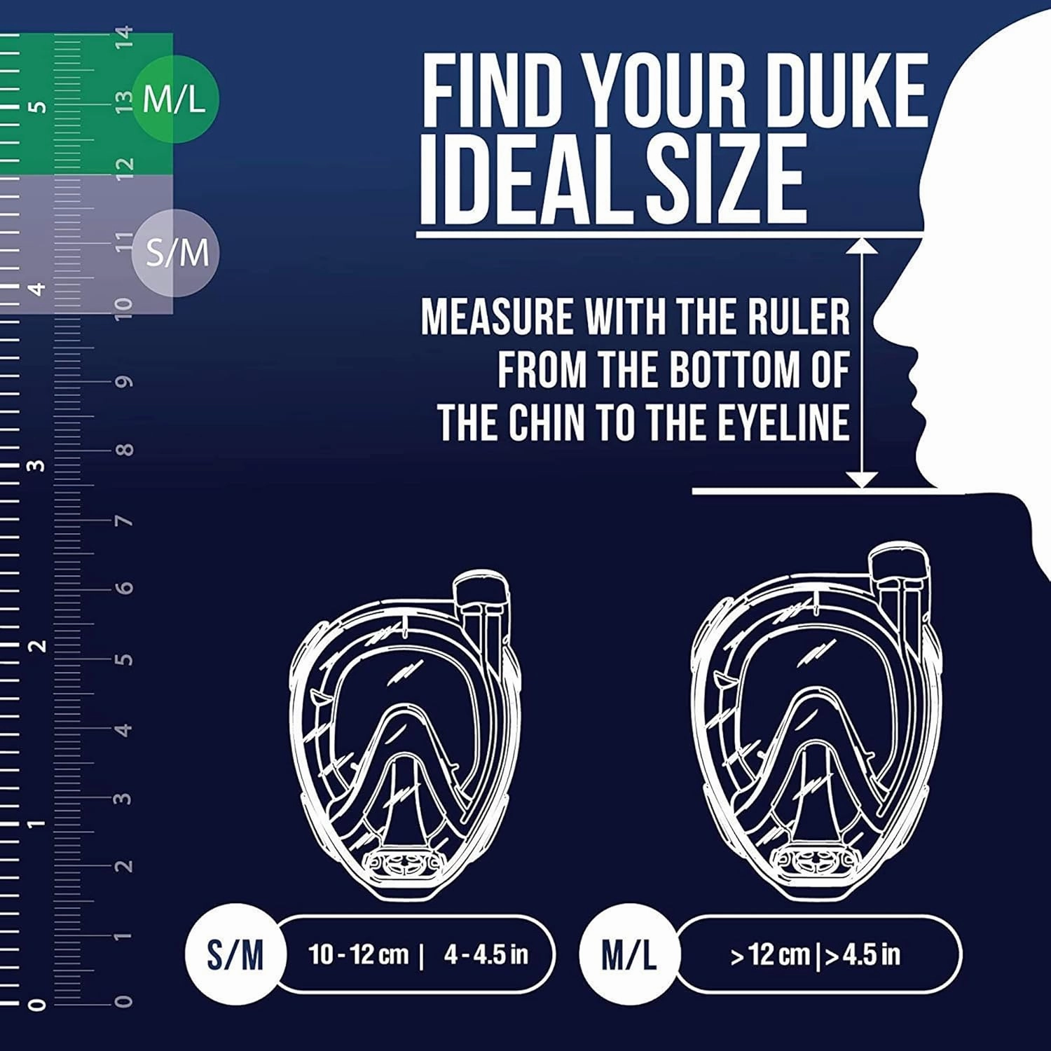 Cressi Adult Snorkeling Full Face Mask - Wide Clear View, Anti-Fog System - Easy Breathing: Safety First - New 2019 - Duke Dry: Designed in Italy: Quality Since 1946