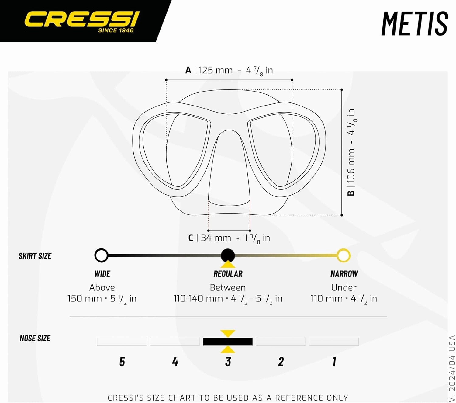 Cressi Large Wide View Mask for Scuba Diving & Snorkeling | Pano 3: designed in Italy