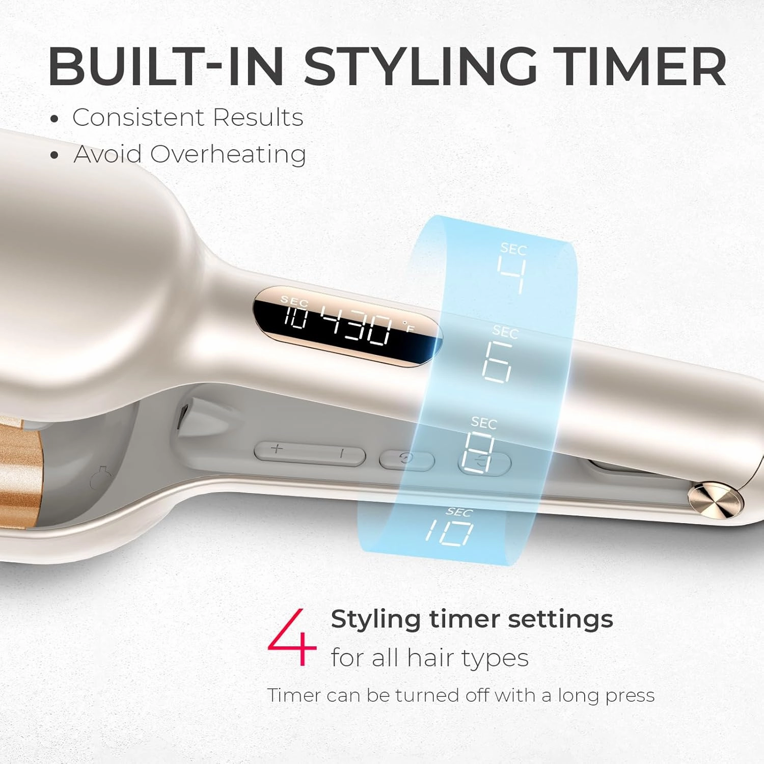Curling Iron Hair Crimper Waver - TYMO ROVY Beach Waves Curling Wand, Ionic Deep Waver Hair Curler Tool with Ceramic 3 Barrel for Women, Dual Voltage, Anti-Scald, Easy to Use, Elegant Gold, 1.25 Inch
