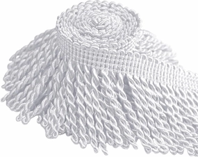 Curtain Fringes Bullion Fringe Trim 14 Yard x 2.5 Inches Fabric Trims and Embellishments Curtain Weights Fringes Sewing DIY Decoration for Curtain Sofa Cushions Lampshades Clothes (White)