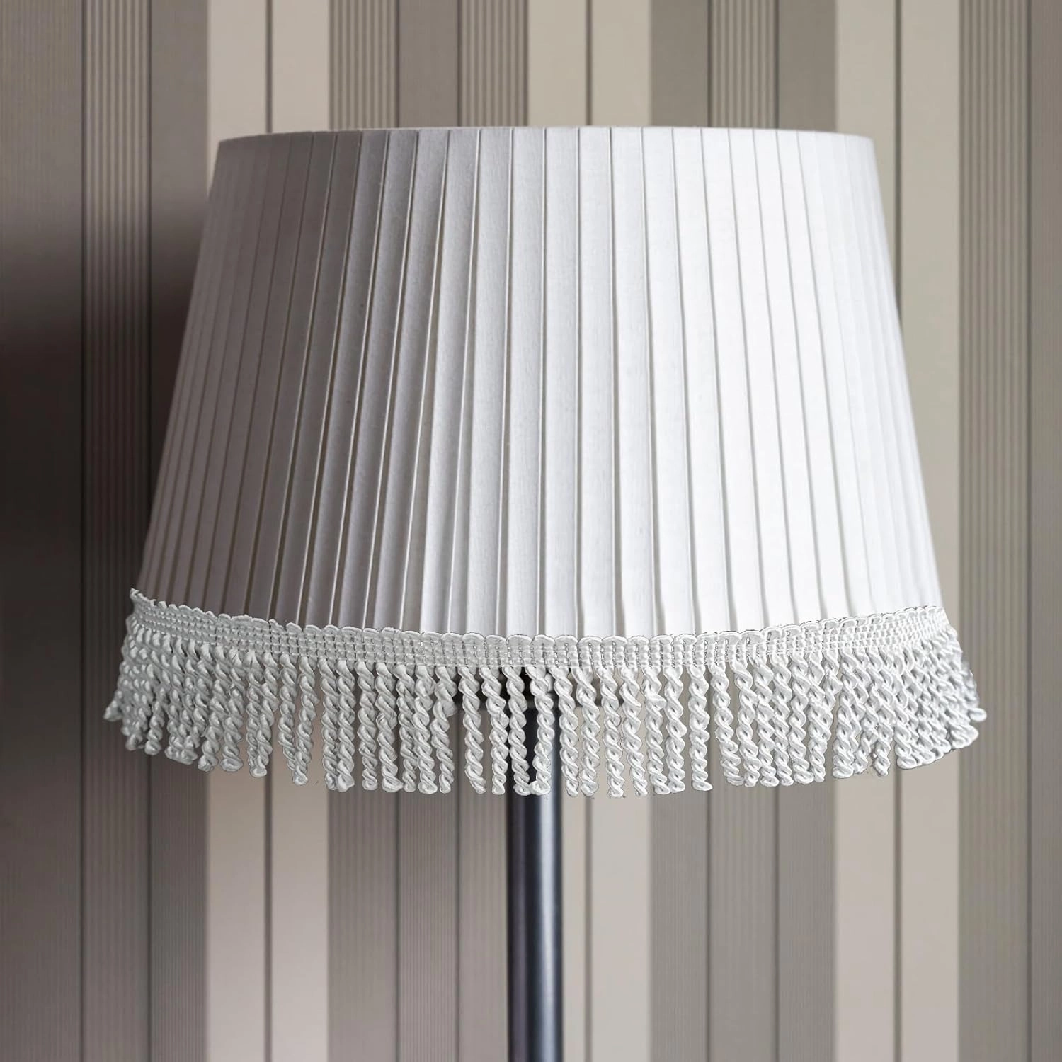 Curtain Fringes Bullion Fringe Trim 14 Yard x 2.5 Inches Fabric Trims and Embellishments Curtain Weights Fringes Sewing DIY Decoration for Curtain Sofa Cushions Lampshades Clothes (White)