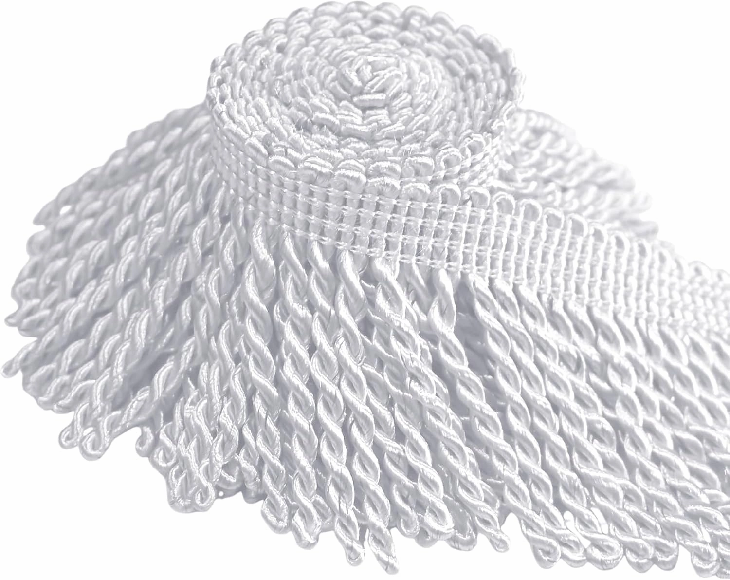 Curtain Fringes Bullion Fringe Trim 14 Yard x 2.5 Inches Fabric Trims and Embellishments Curtain Weights Fringes Sewing DIY Decoration for Curtain Sofa Cushions Lampshades Clothes (White)