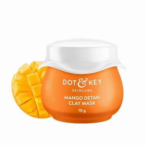 D.ot & K.ey Mango Detan Tan Removal Clay Mask | Clay Mask for Face with Glycolic & Lactic | Great for All Skin Types | Fresh Juicy Mango Fragrance | 70gm