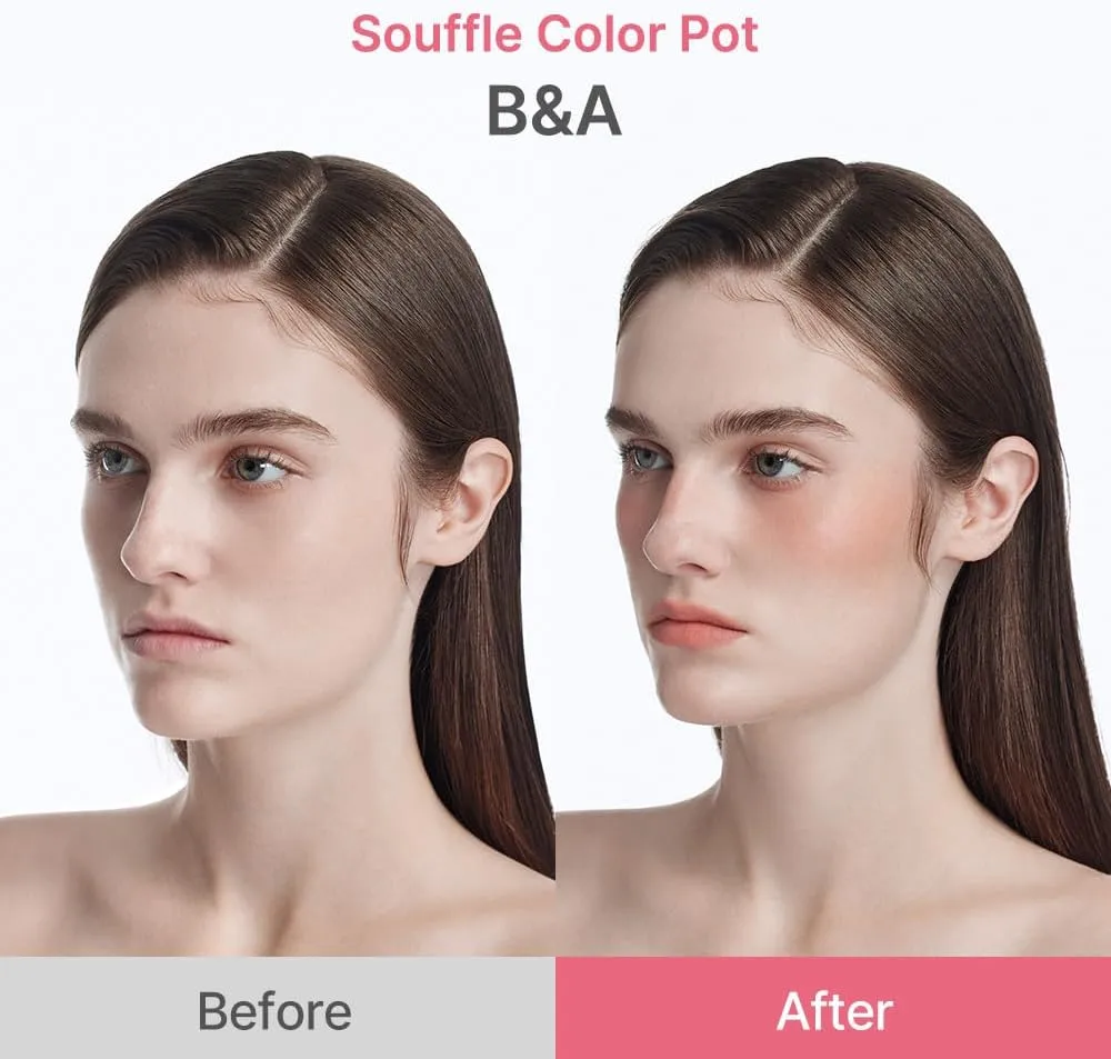 dasique Souffle Color Pot #14 Coldest Plum – Makeup Blush, Buildable Silky-Smooth Texture, Build-In Mini Brush, Multi-Use For Cheek and Lip
