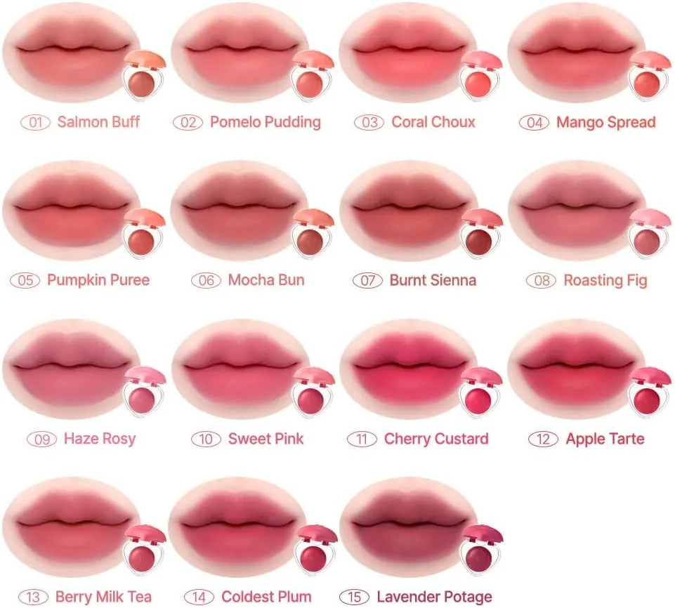 dasique Souffle Color Pot #14 Coldest Plum – Makeup Blush, Buildable Silky-Smooth Texture, Build-In Mini Brush, Multi-Use For Cheek and Lip