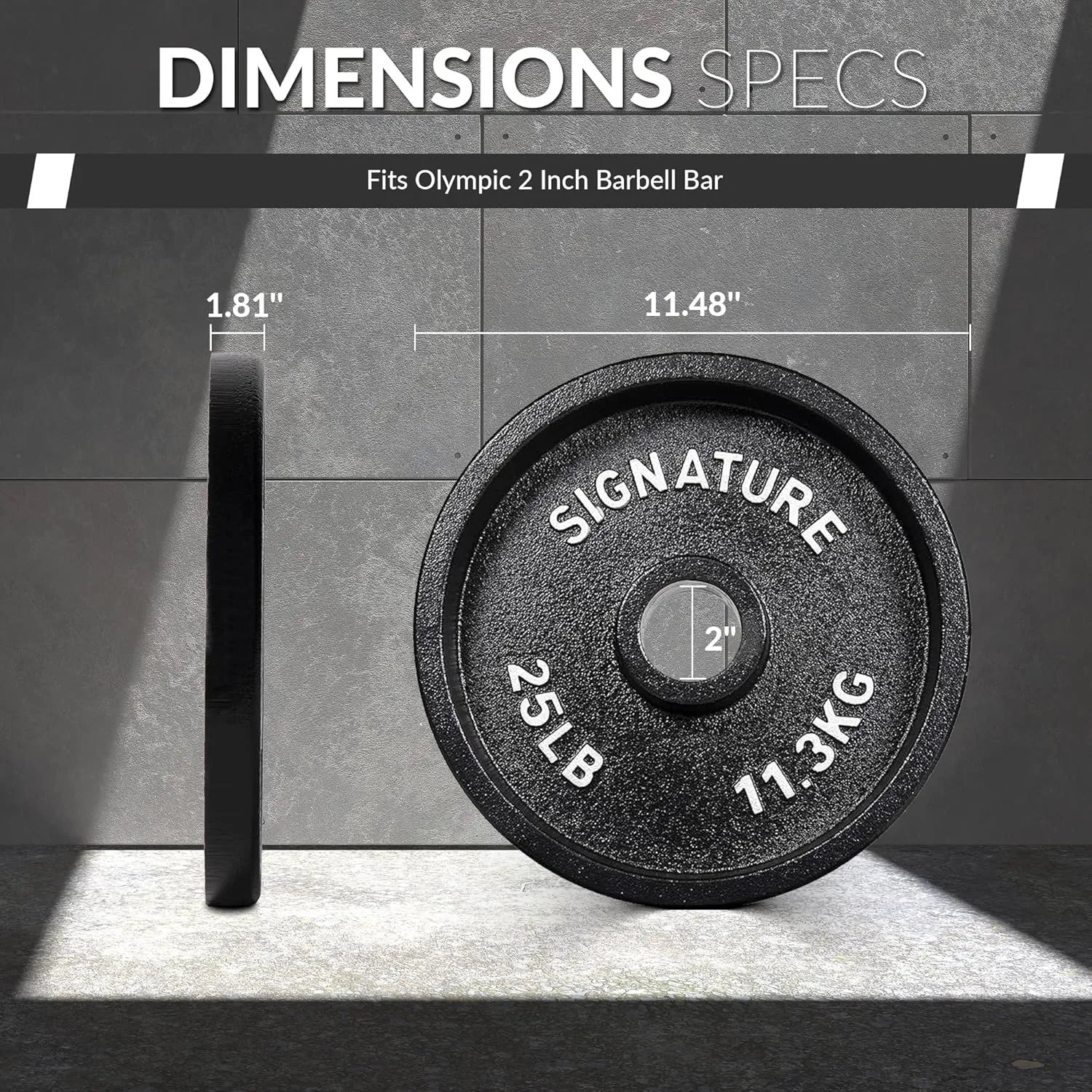 Deep Dish 2-Inch Olympic Cast Iron Weight Plates with E-Coating