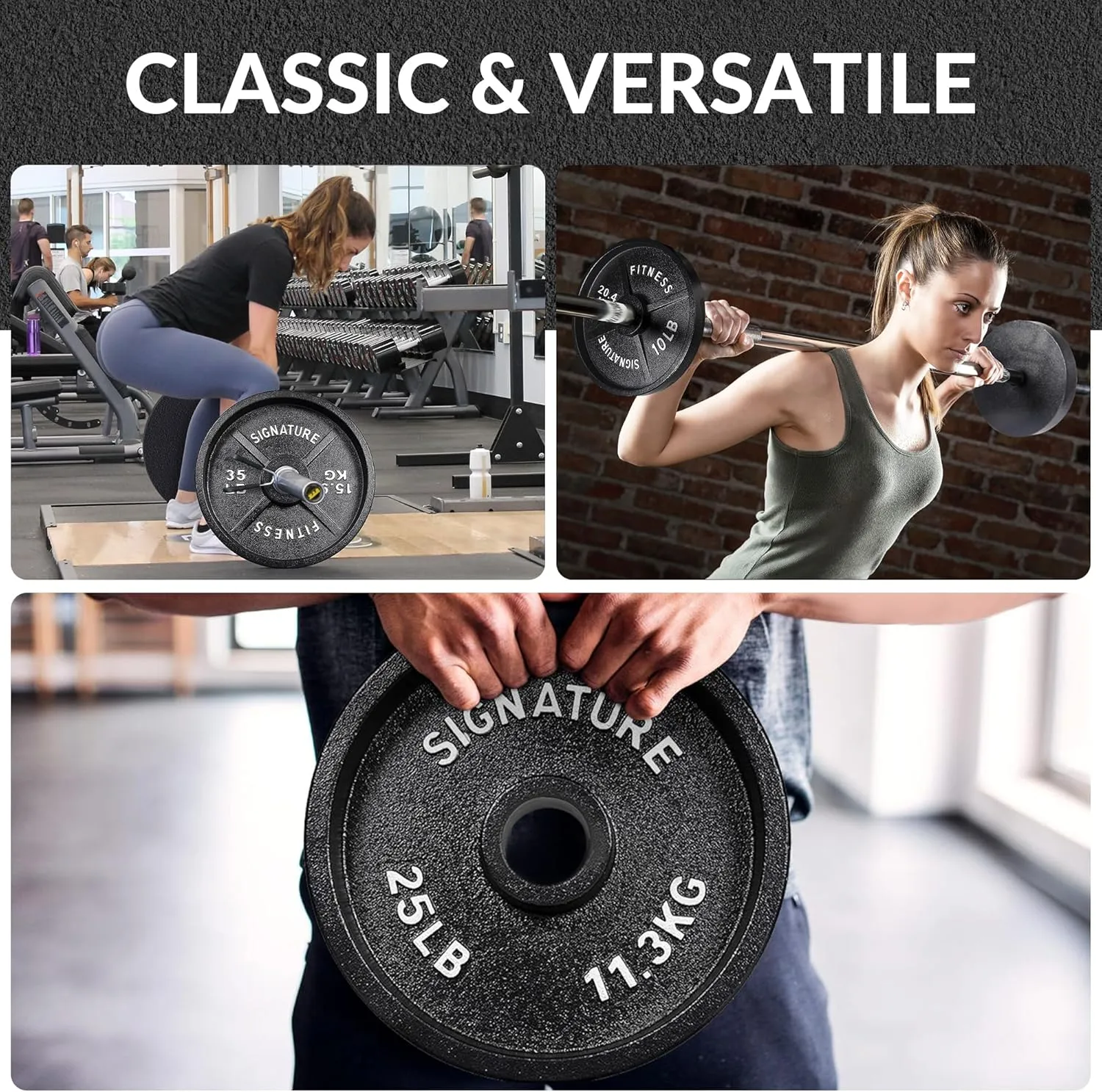Deep Dish 2-Inch Olympic Cast Iron Weight Plates with E-Coating