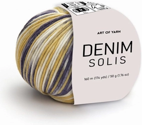 Denim Solis Variegated Yarn 55% Cotton,45% Poliacrylic,50g(1.76 Oz),160m(174 Yds) Soft & Smooth Yarn Sport – Fine(2) for Crocheting, Knitting, Amigurumi,Blankets,Garments –1 Skein 99953