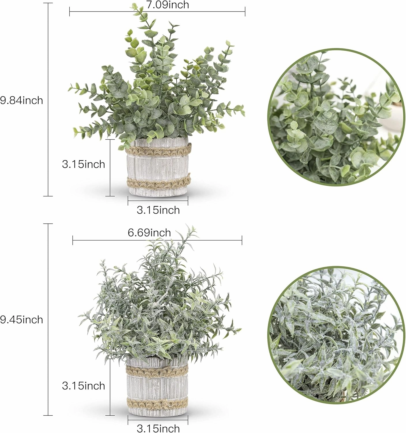 Der Rose 4 Pack Small Fake Plants Indoor Mini Artificial Plants for Home Office Farmhouse Decor Bathroom Bedroom Kitchen Desk Decor