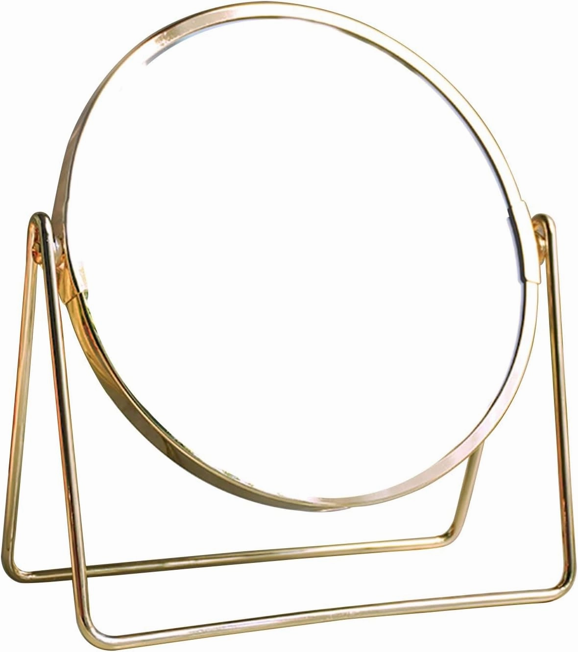 Desktop Double Sided Makeup Mirror,Cosmetic Mirror Round Mirror Make Up Mirror，Rotatable 360°, Bedroom Dressing Table Vanity Mirror,Gold
