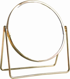 Desktop Double Sided Makeup Mirror,Cosmetic Mirror Round Mirror Make Up Mirror，Rotatable 360°, Bedroom Dressing Table Vanity Mirror,Gold