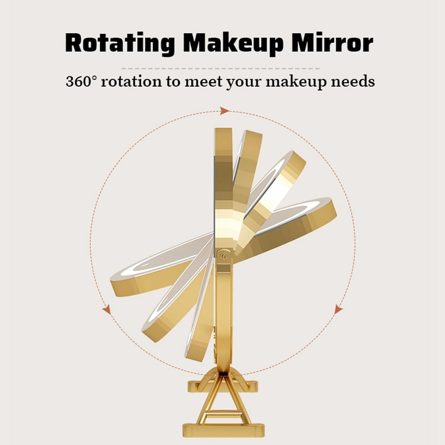 Desktop Vanity Makeup Mirror with LED Lights, Lighted Dressing Table Mirror Revolve Make Up Mirror, Dimmable 3 Modes LED Light Strips, Smart Touch Screen(Black,30cm/11.8in)