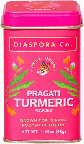 Diaspora Co. Pragati Turmeric | Single-Origin Turmeric Powder | Bright & Floral | 48g Everyday Tin