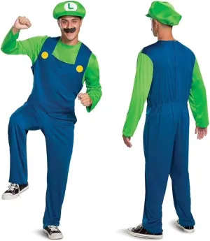 Disguise Adult Luigi Costume, Official Nintendo Super Mario Bros Luigi Adult Costume With Hat and Mustache