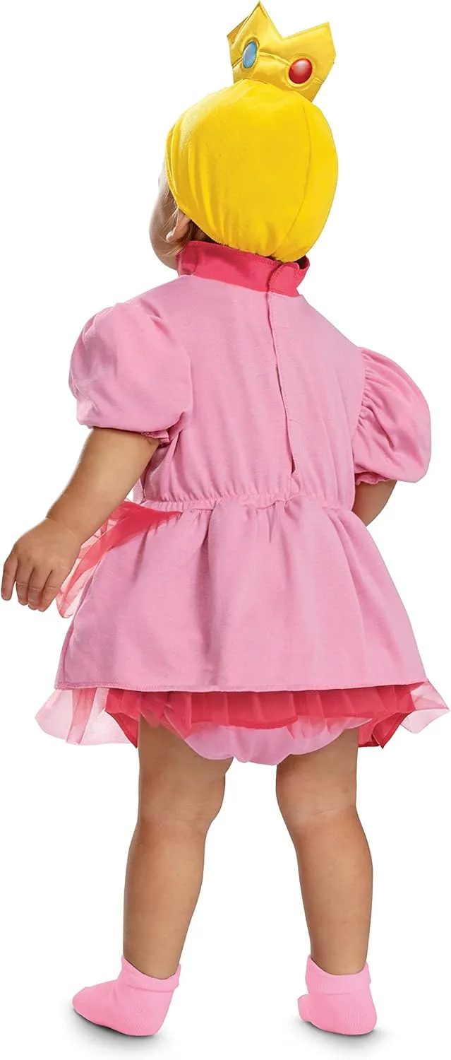 Disguise Infant Princess Peach Costume, Official Super Mario Bros Outfit for Babies