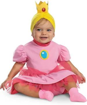 Disguise Infant Princess Peach Costume, Official Super Mario Bros Outfit for Babies