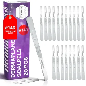 Disposable 14R Dermaplaning Razors - Pack of 20 Dermaplane Razor for Women Face, Dermaplaning Tool for Face, Dermaplane Scalpels